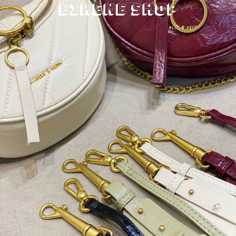 Túi Bao Tử CNK Túi CK Bụng Bản Ba Dây Đeo Hình Bán Nguyệt Có Nếp Nhăn Wrinkled Effect Half-Moon Crossbody Bag