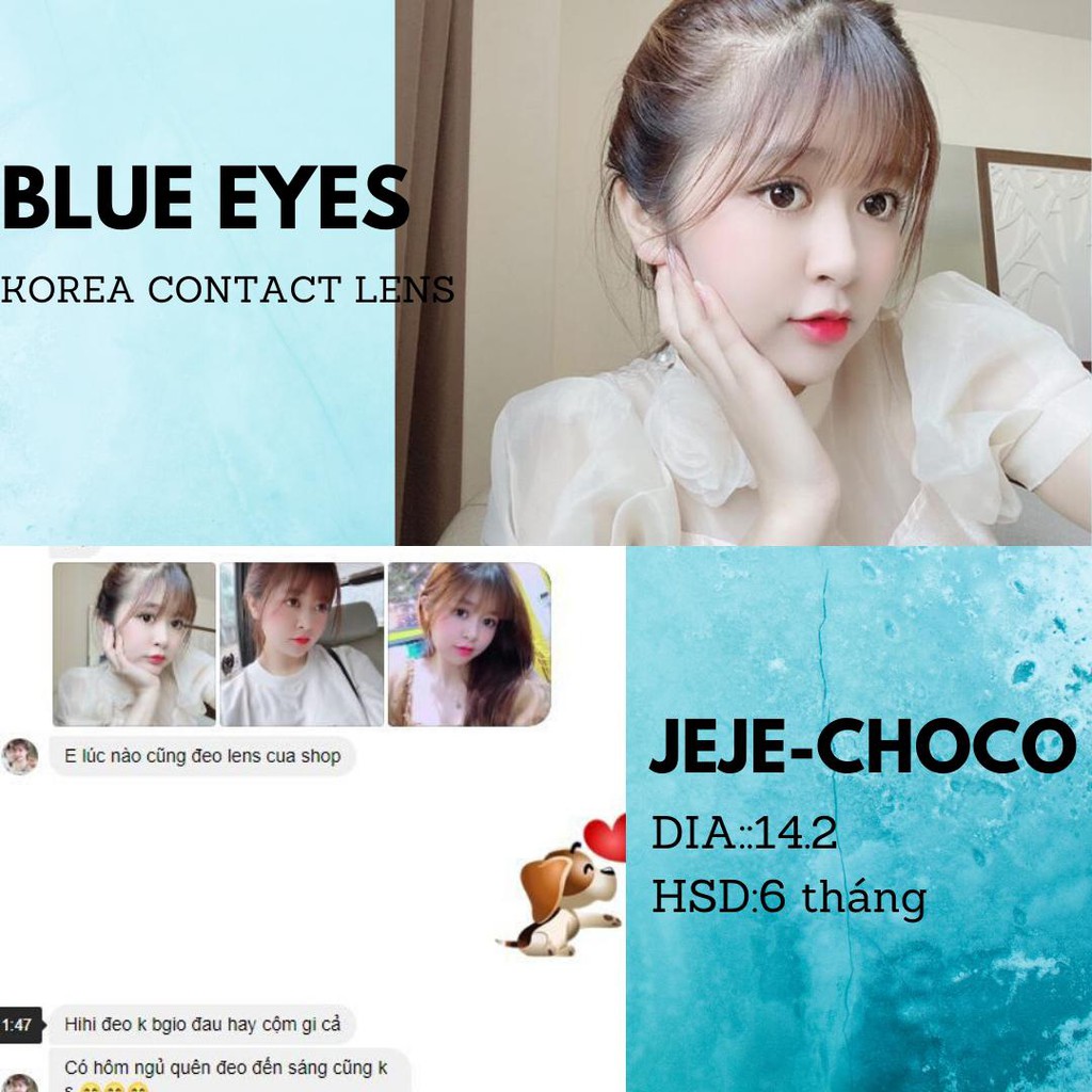 Kính áp tròng cận Blue Eyes - Lens cao cấp JEJE silicone màu nâu baby tự nhiên - nhập khẩu chính hãng Hàn Quốc