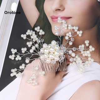 Lược cài tóc trang trí hình hoa đính ngọc trai nhân tạo thanh lịch dành cho cô dâu