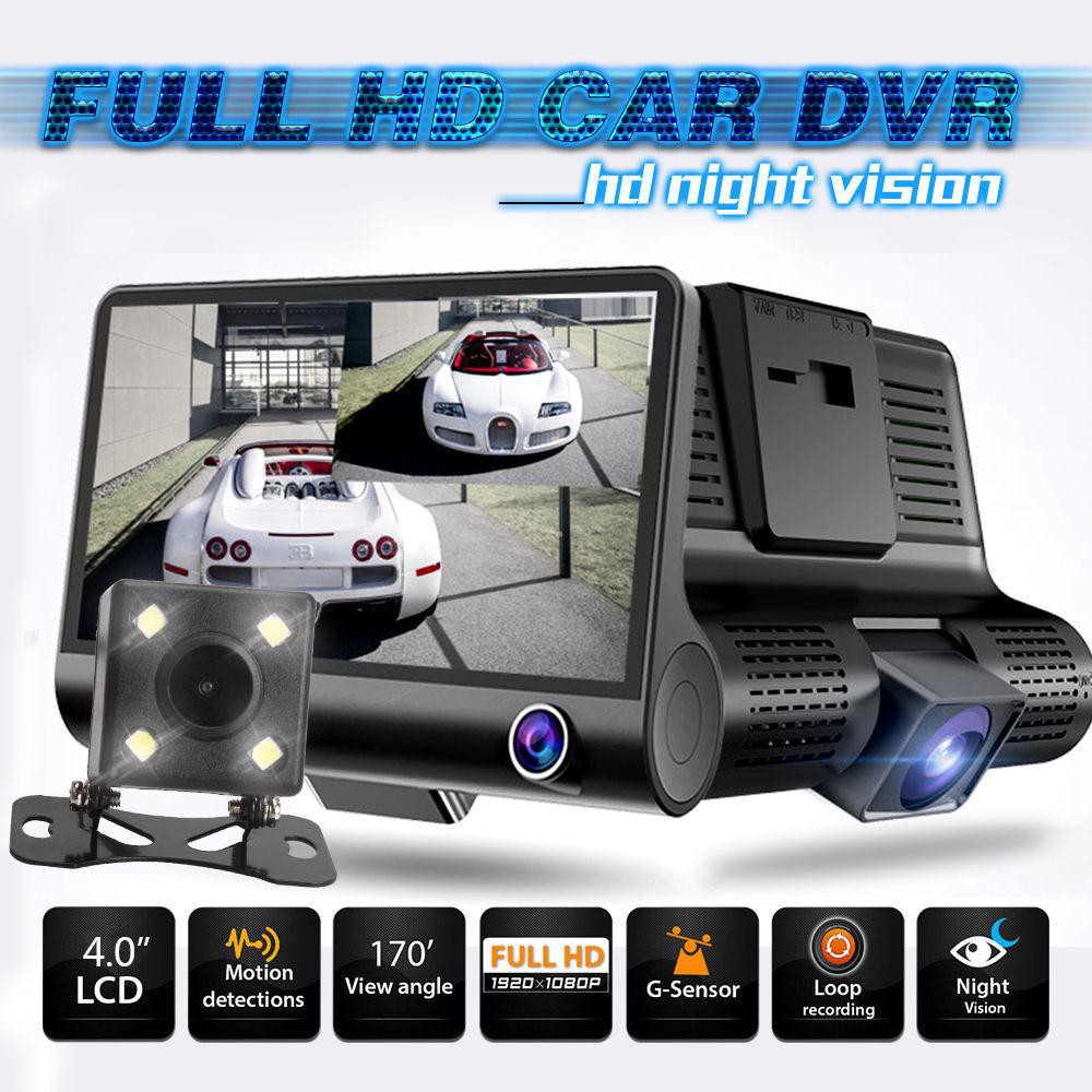 Camera hành trình 3 trong 1 quan sát tổng thể xe, màn hình 4 inh full HD 1080- cả trước và sau xe