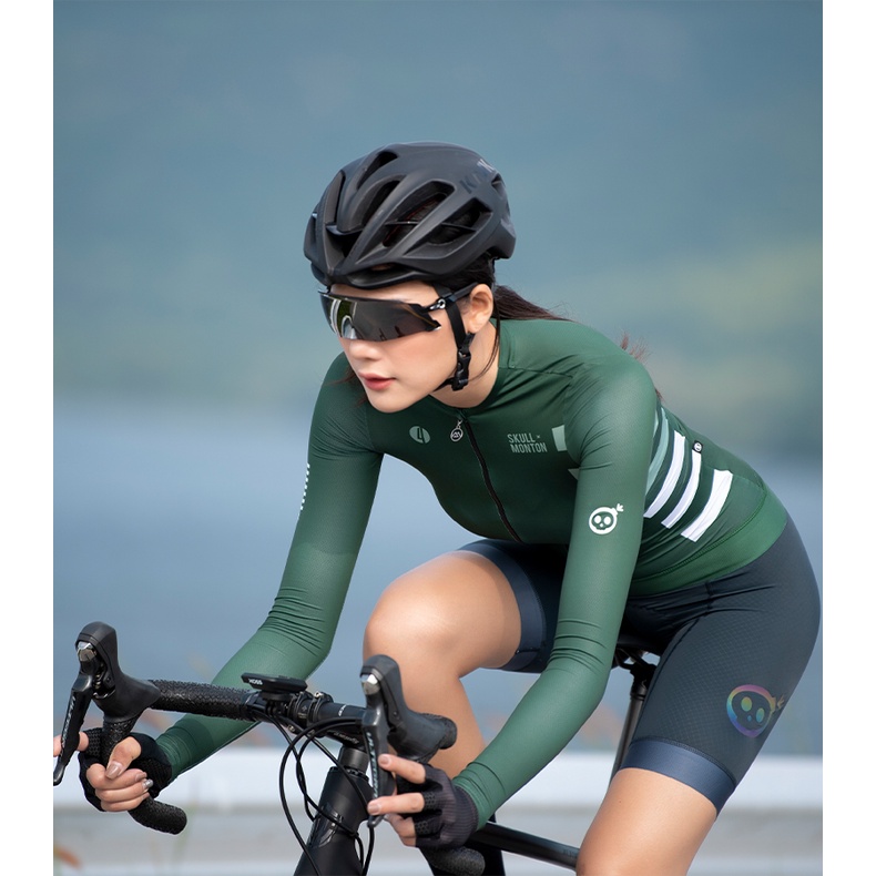 Áo jersey Đi Xe Đạp jersey Đi Xe Đạp jersey Tay Ngắn Hình Đầu Lâu MONTON Màu Xanh Lá Cây Cho Nam Và NữÁo jersey Đi Xe Đạp jersey Đi Xe Đạp jerseyÁo Đi Xe Đạp jersey / jersey