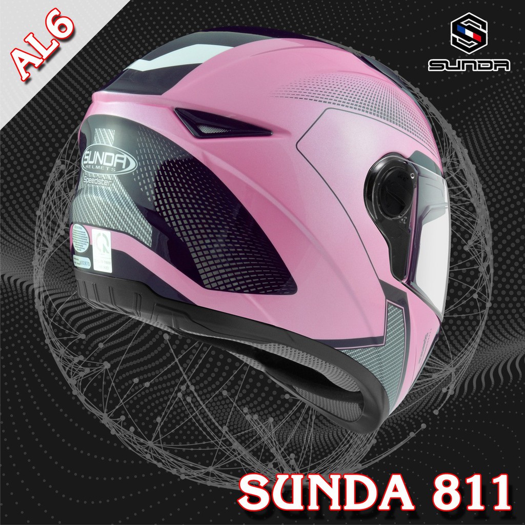 Mũ bảo hiểm SUNDA 811 tem AL6 hồng