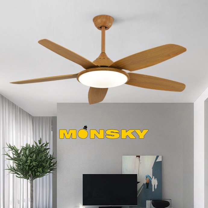 Đèn quạt MONSKY COADTED LED 3 chế độ ánh sáng hiện đại - có điều khiển từ xa