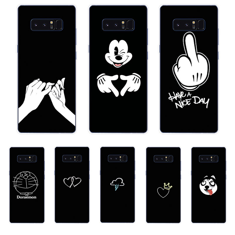 Ốp Lưng Samsung Galaxy S7 Edge S8 S8+ Plus TPU mềm Case Cá tính đen tuyền Two