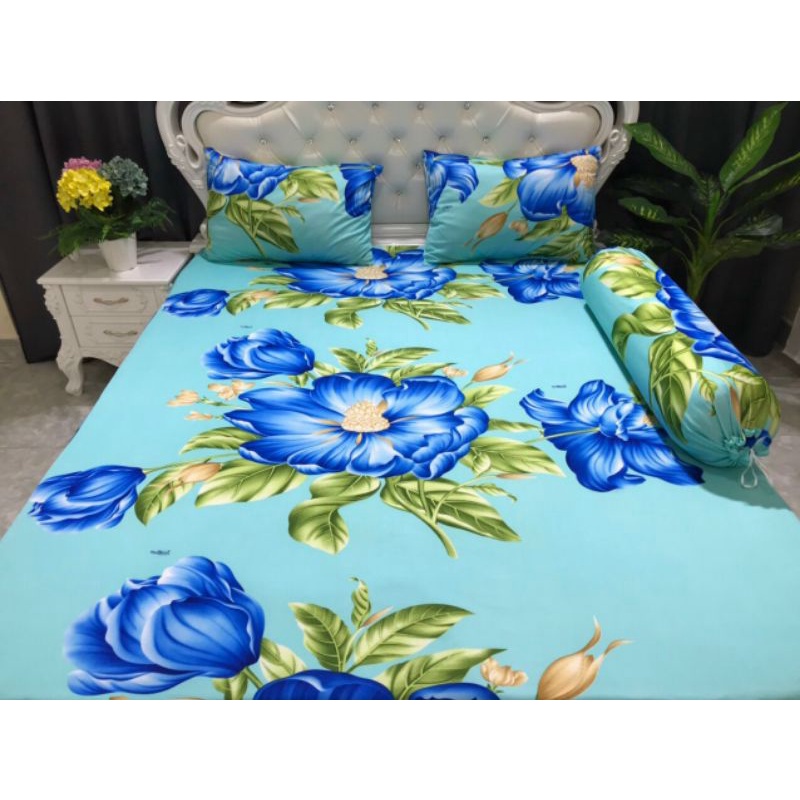 [ RẺ VÔ ĐỊCH] Drap thun lạnh in 3D mẫu bông to