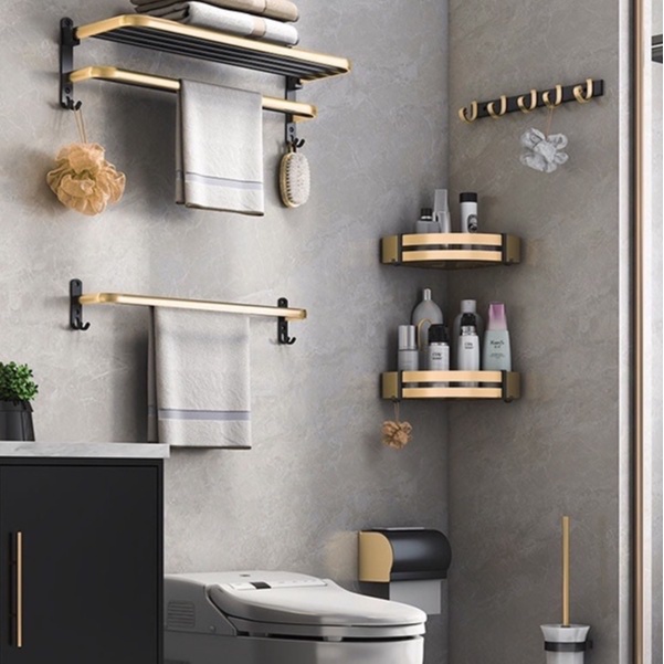 Kệ để đồ dùng MEIDOO phòng tắm gắn tường không cần khoan thiết kế sang trọng với nhiều loại tùy chọn