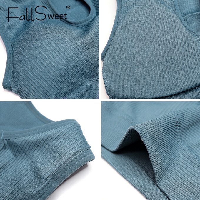 Set áo ngực FallSweet và quần ngắn lưng cao dùng tập gym dành cho nữ