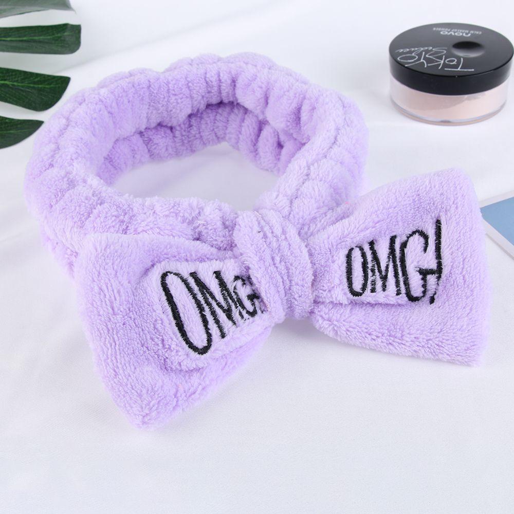 Băng Đô Nơ In Chữ Chất Lông Cừu San Hô Cho Nữ