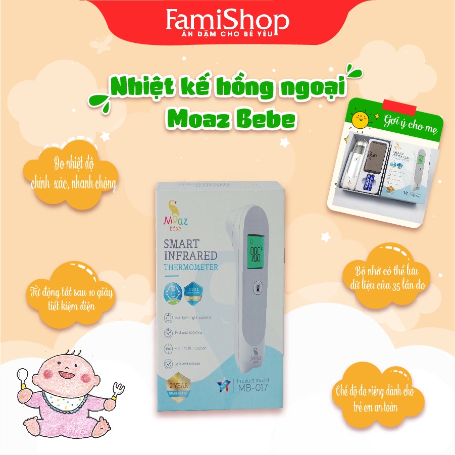 Nhiệt kế hồng ngoại đa năng Moaz Bebe- MB017