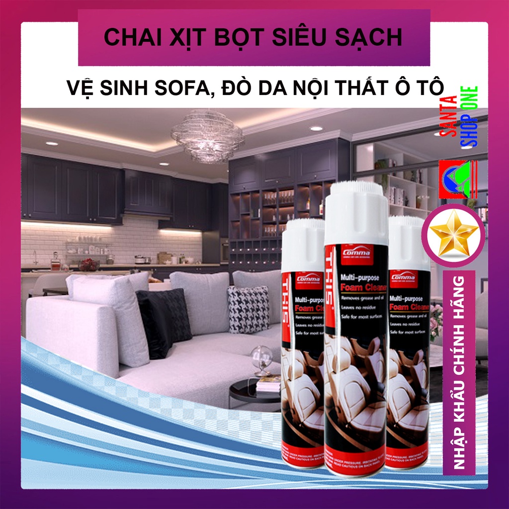 Vệ Sinh Ghế Da - Vệ Sinh Nội Thất Ô tô, Taplo, Thảm Lót Sàn, Dung Dịch Tẩy Rửa, Chăm Sóc Xe Đa Năng THIS Foam Cleaner