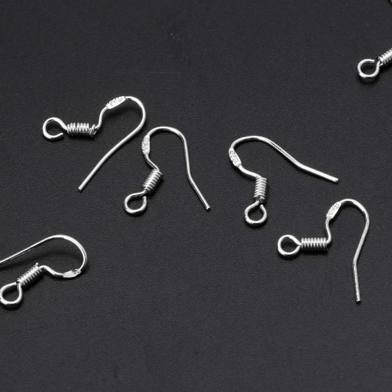 SENG 10Pcs 925 Silver Plated DIY Earring Hooks Ear Wire Anti Allergy Jewelry Findings