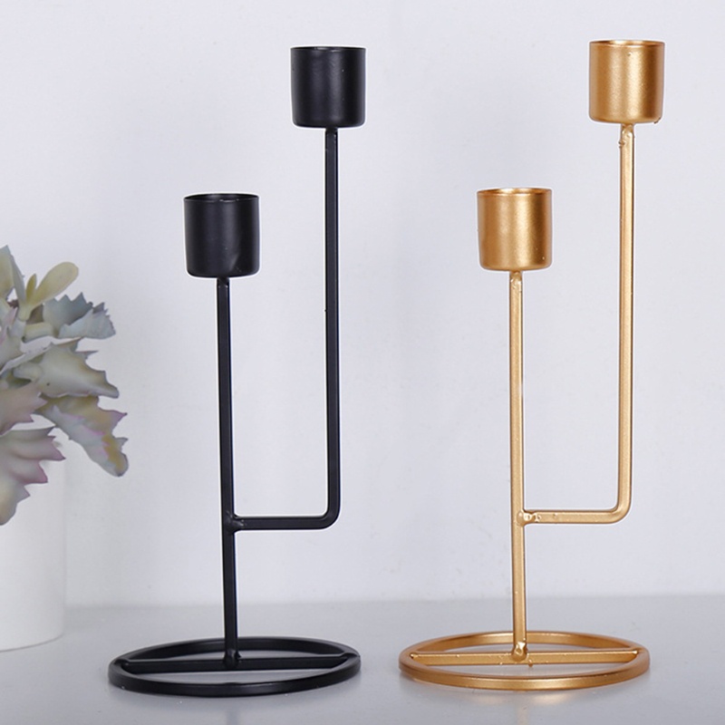 Giá Đỡ Nến Hai Ngăn Bằng Kim Loại Trang Trí Nhà Cửa / Tiệc Cưới