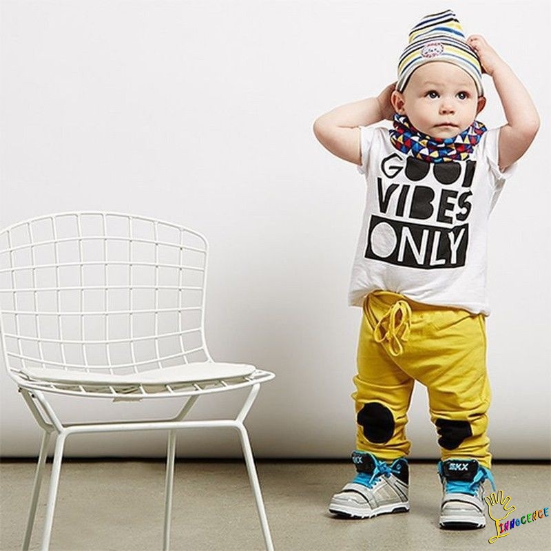 ❤XZQ-Letters Print 2pcs Toddler Baby Boy T-shirt Tops+Long Pant Trousers Outfits Clothing Set
