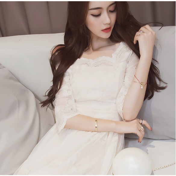 Váy ren cao cấp dáng dài DX09 (sẵn hàng)