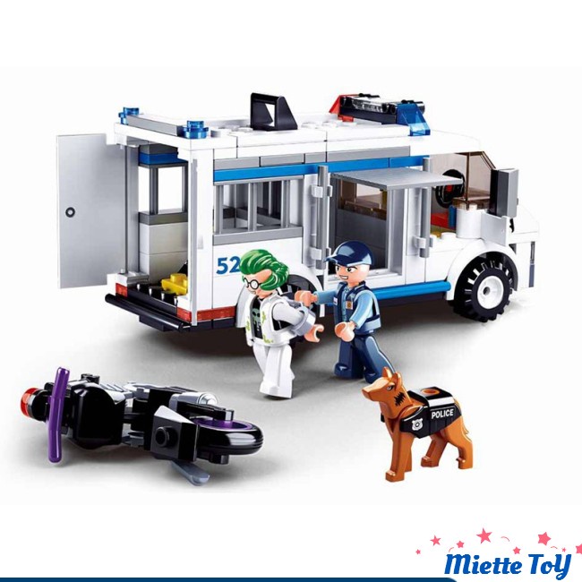 SLUBAN Bộ Đồ Chơi Lắp Ráp LEGO Hình Xe Cảnh Sát/Xe Tải Cảnh Sát Cho Bé