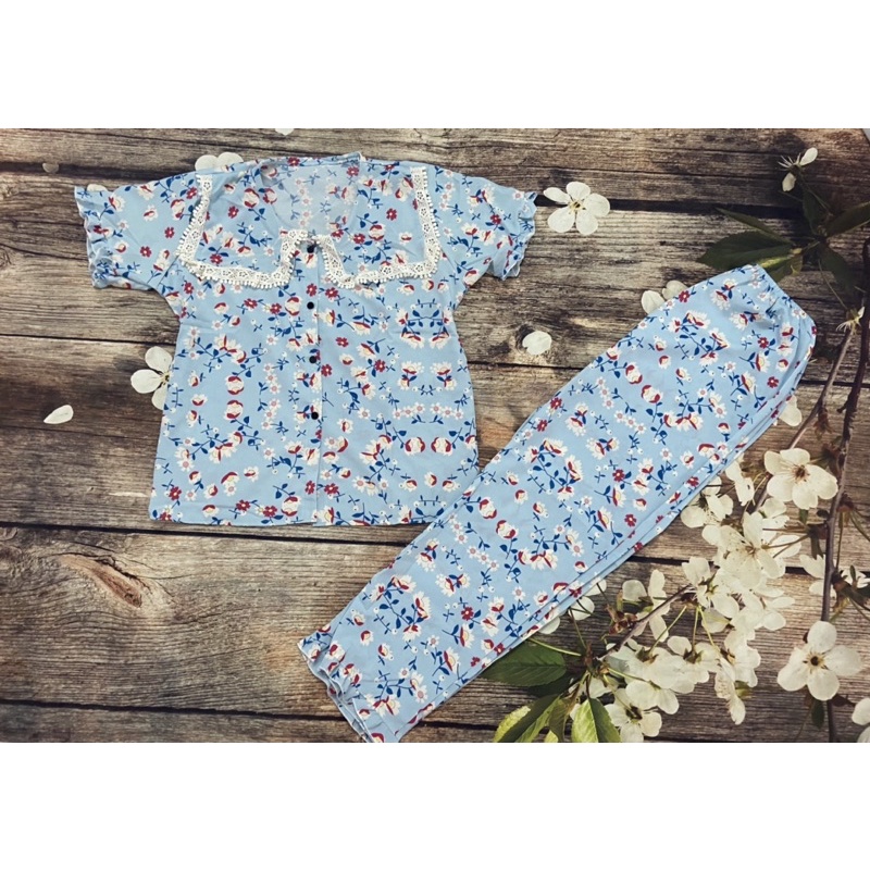 ❌Set lụa hoa tay ngắn rối ren siêu xinh 🥰 dịch mặc đồ bộ ở nhà là siêu mát , thoải mái nữa ạ