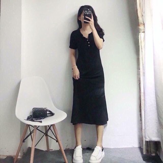 Váy suông cotton khuy