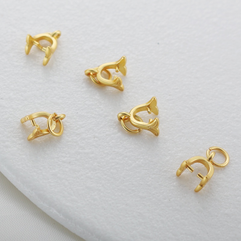 Kẹp Đuôi Cá Màu Vàng Hồng Đính Đá Zircon Màu Vàng Hồng Kiểu Cổ Điển Dùng Làm Trang Sức Thủ Công diy