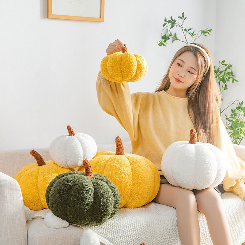 Gối Trang Trí Phòng Khách / Phòng Ngủ Hình Bí Ngô / Quả Bí Ngô Sáng Tạo