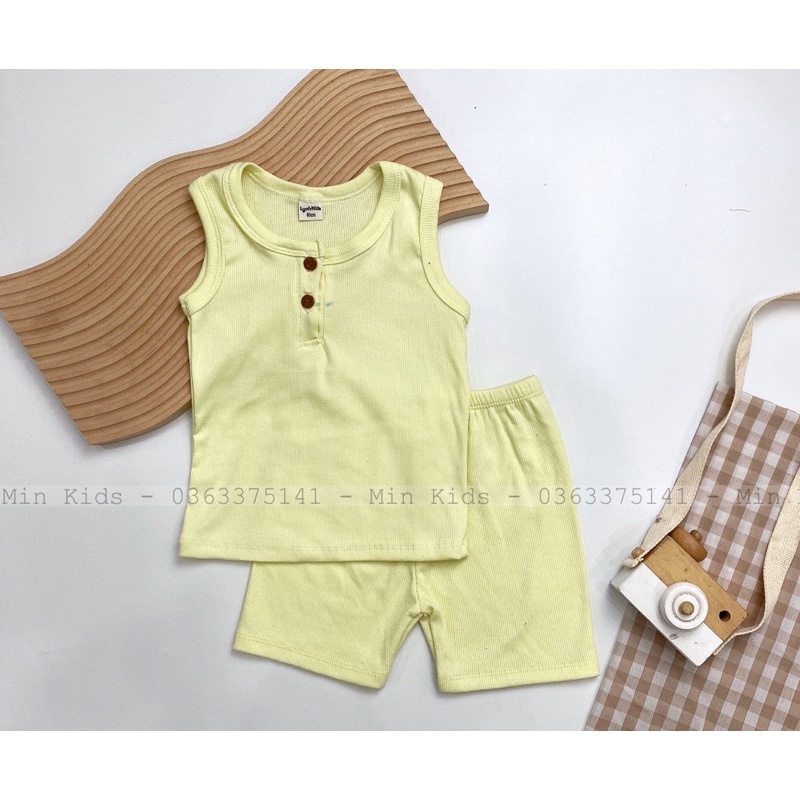 Bộ Thun Gân Sát Nách Cho Bé Trai, Bé Gái 7-17kg