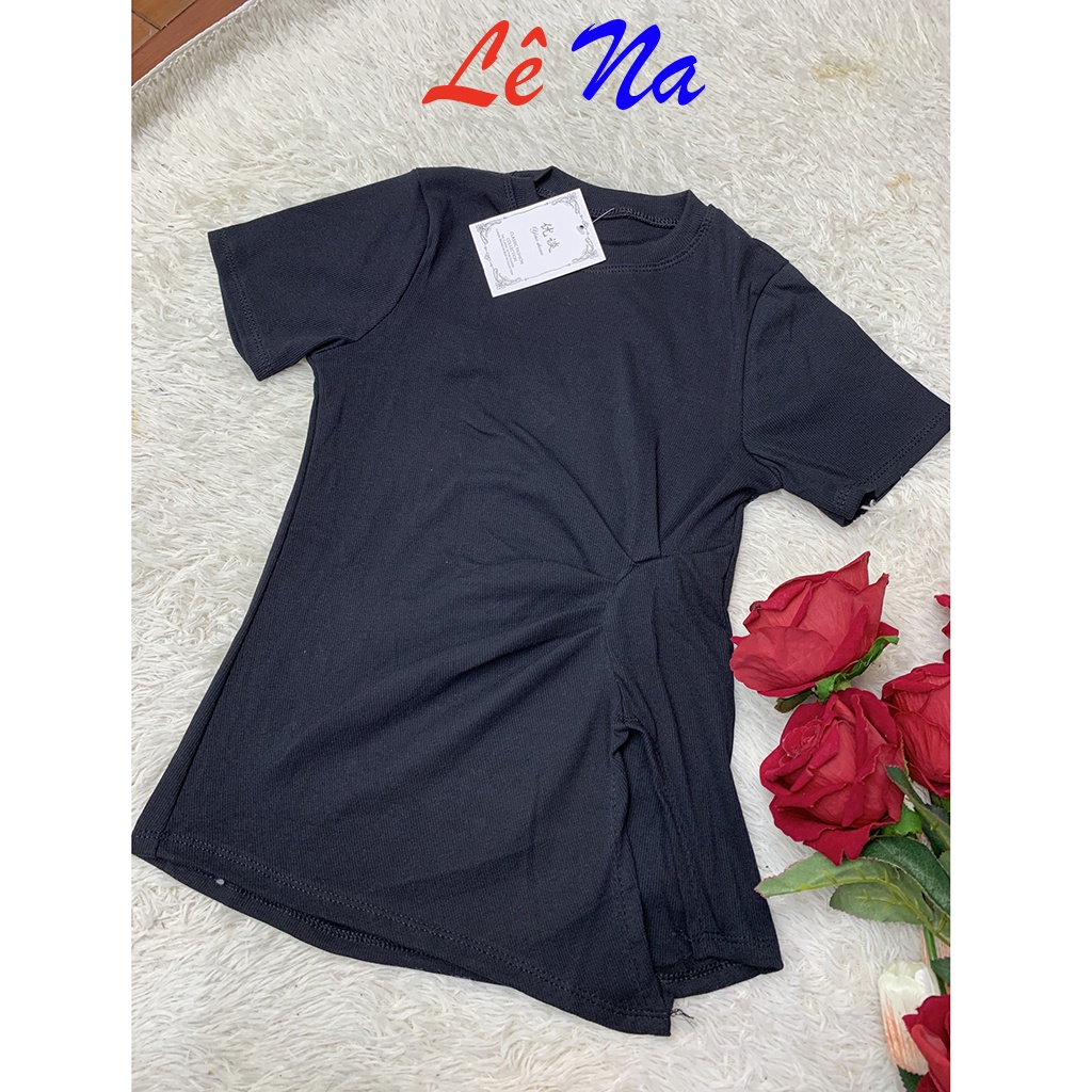 Áo Thun Ôm Body Xẻ Tà Vạt Lệch Thắt Eo A1 - Lê Na Chuyên Sỉ Lẻ
