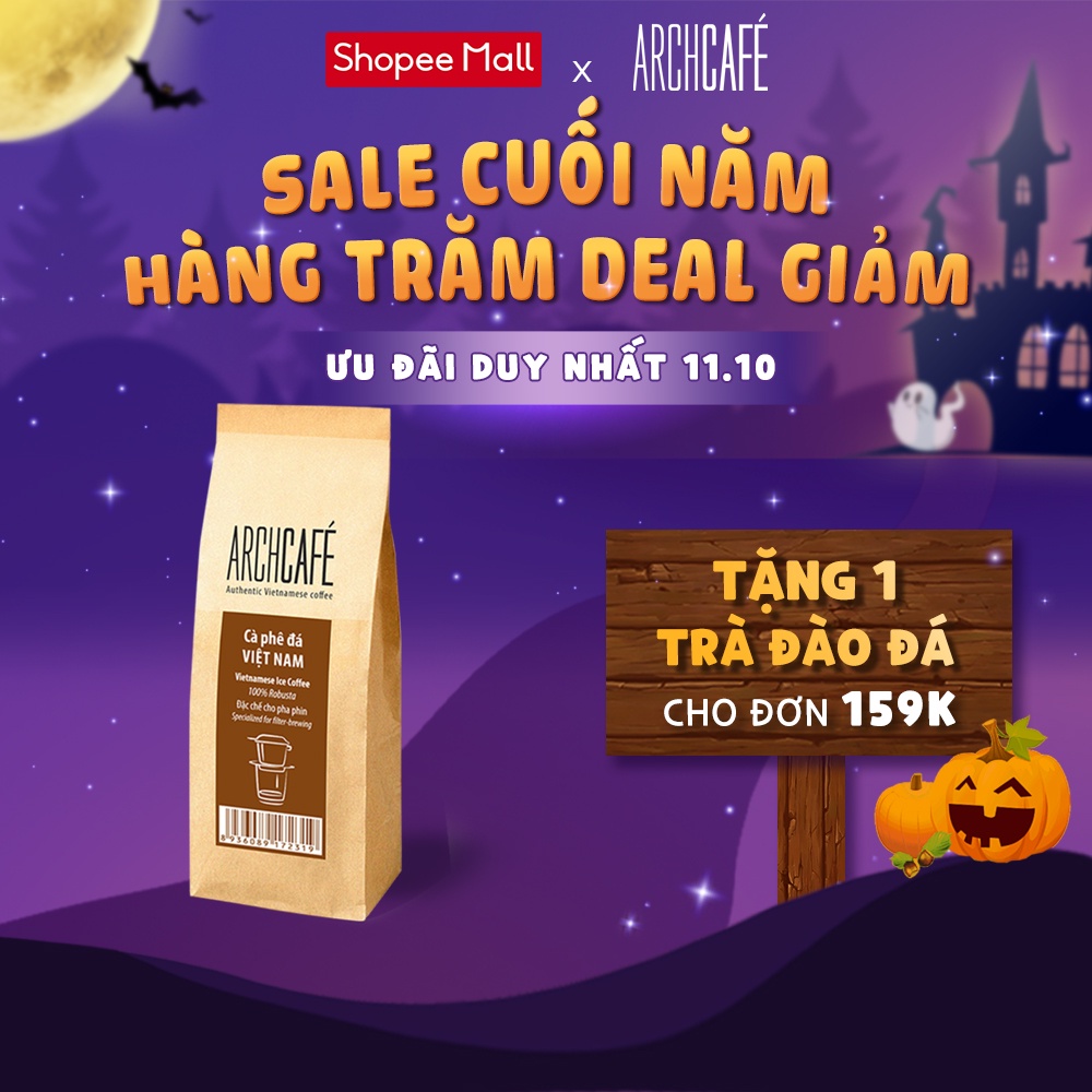 Cà phê đá Việt Nam (nhãn nâu) - Hạt rang xay Archcafé (500g/túi)