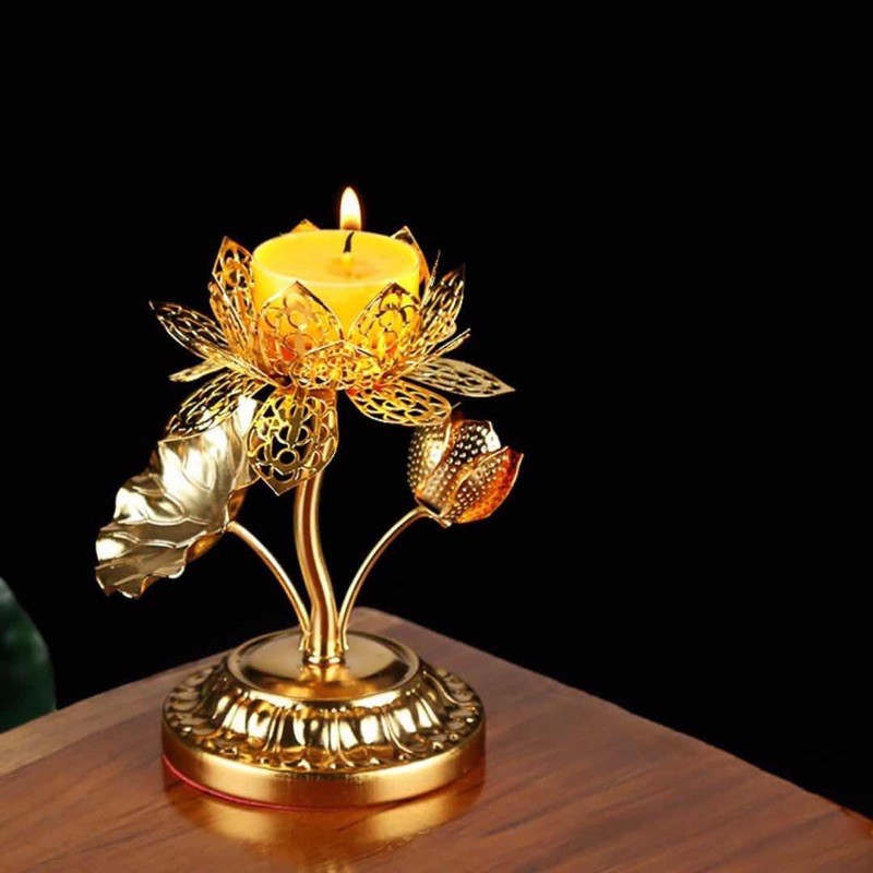 ĐẾ NẾN HOA SEN HỢP KIM