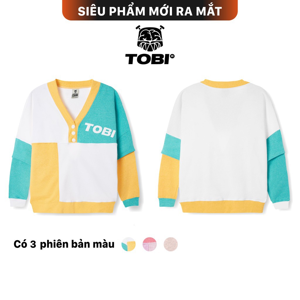 Áo thun tay dài V-Neck Sweater UNISEX chính hãng local brand TOBI - vải nỉ bông đẹp, mềm mại ་