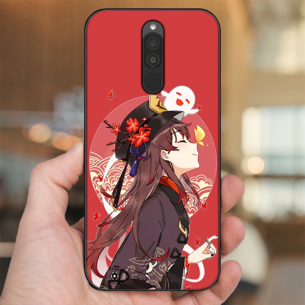 Ốp lưng Xiaomi Redmi 8 viền đen in hình Hutao Genshin Impact