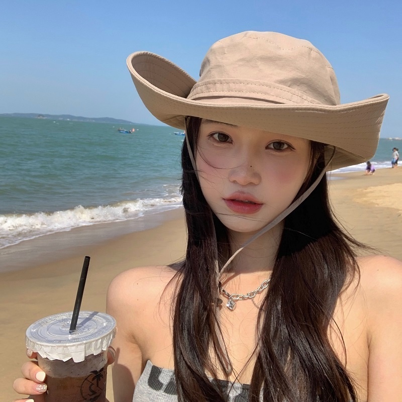 Mũ Cao Bồi Chống Nắng Có Dây Rút Phong Cách Cao Bồi Phương Tây Cho Nam Nữ