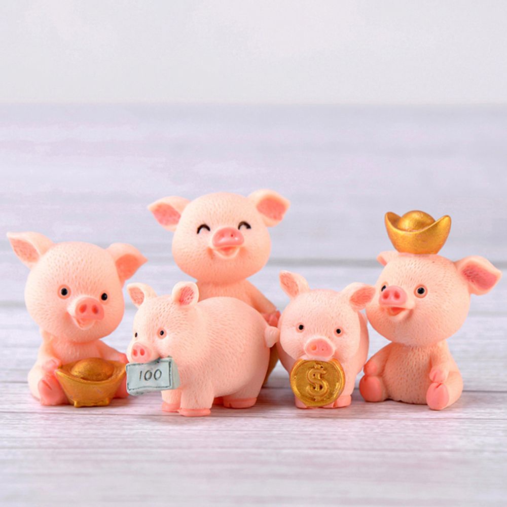 Tượng chú heo con mini dễ thương bằng nhựa resin dùng để trang trí sân vườn gia đình/tiểu cảnh/chậu cây kiểng tự làm