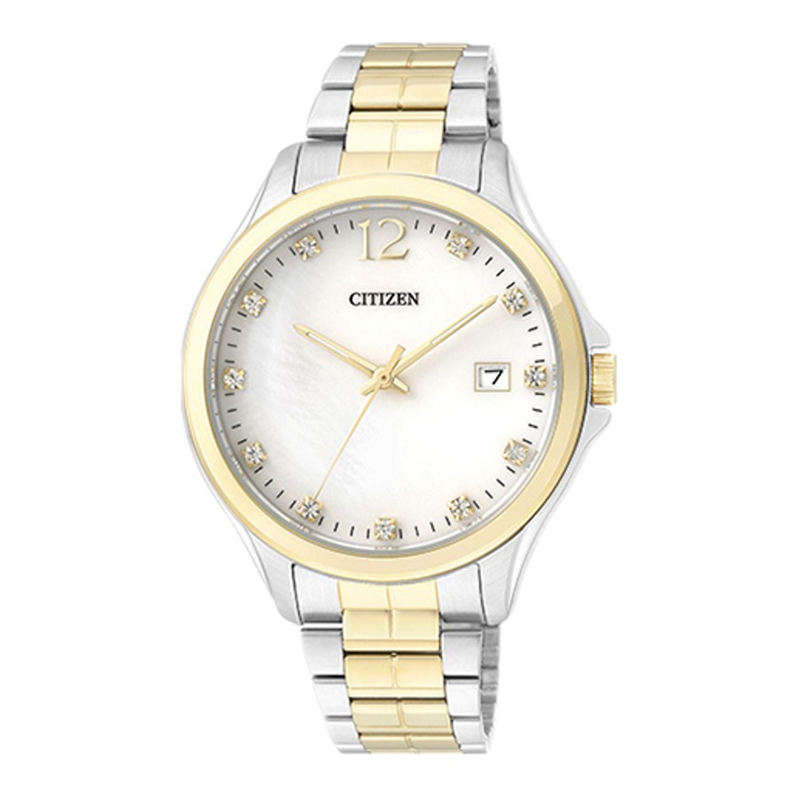 Đồng Hồ Nữ Citizen Đính Đá Swarovski Dây Thép Không Gỉ EV0054-54D - Mặt Xà Cừ
