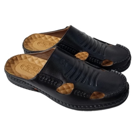 Dép bít đầu rọ nam da bò thật BIGBEN cao cấp SB92