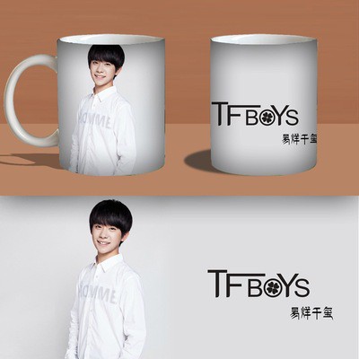 Cốc sứ uống trà cà phê in hình Dịch Dương Thiên Tỉ nhóm TFboys nhiều mẫu