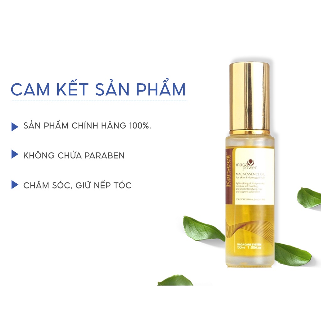 Tinh dầu dưỡng tóc KARSEELL Maca 50ml dưỡng tóc khô sơ, tóc nhuộm giúp tóc phục hồi mềm mượt chuẩn salon tại nhà