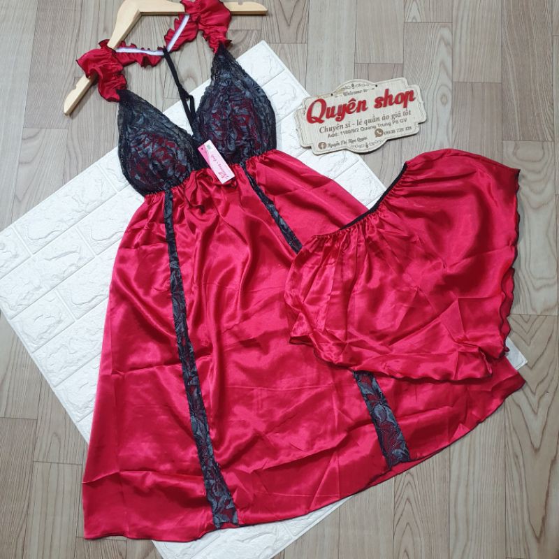 BIGSIZE-Đầm ngủ sexy kèm quần phom 75kg | BigBuy360 - bigbuy360.vn