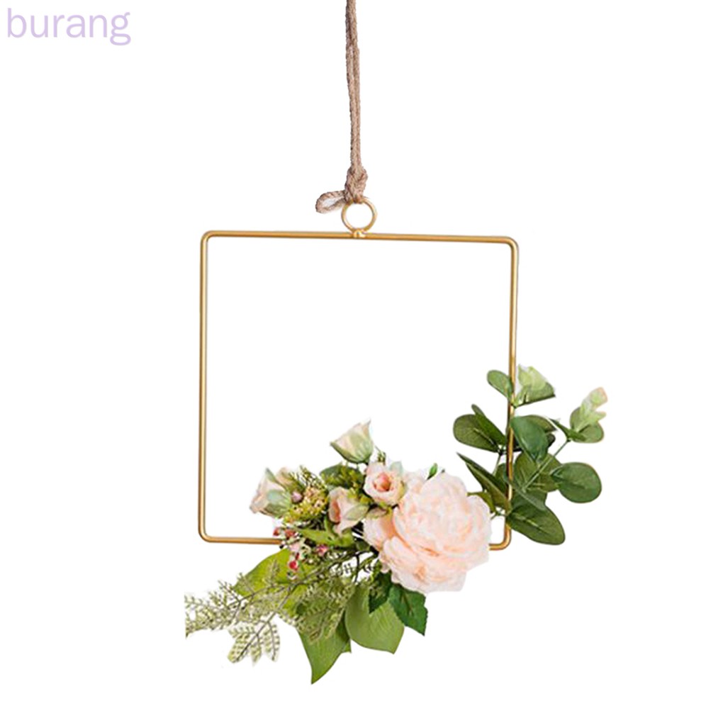Vòng Hoa Treo Tường Kiểu Dáng Hình Học Bằng Kim Loại Trang Trí Nội Thất （không bao gồm hoa）
