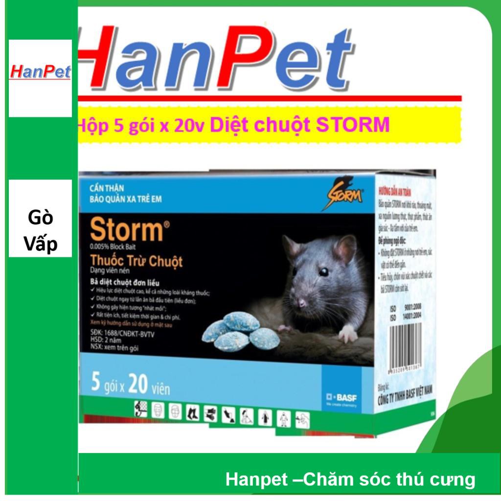 Hanpet.GV- Combo 1 hộp 5 gói x 20 viên- Diệt Chuột Storm CHỐNG ĐÔNG MÁU- CHUỘT sinh học- 10045LV