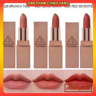 Son thỏi lì 3CE Matte Lip Color #226 #227 #228 vỏ vàng cực sang chảnh Siêu Hot