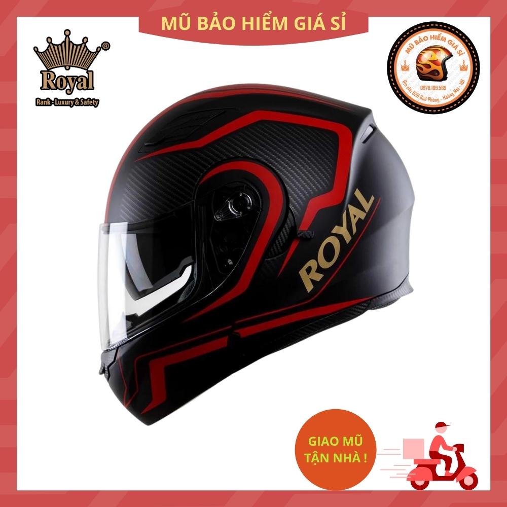 Mũ bảo hiểm Fullface lật hàm 2 kính Royal M179 tem