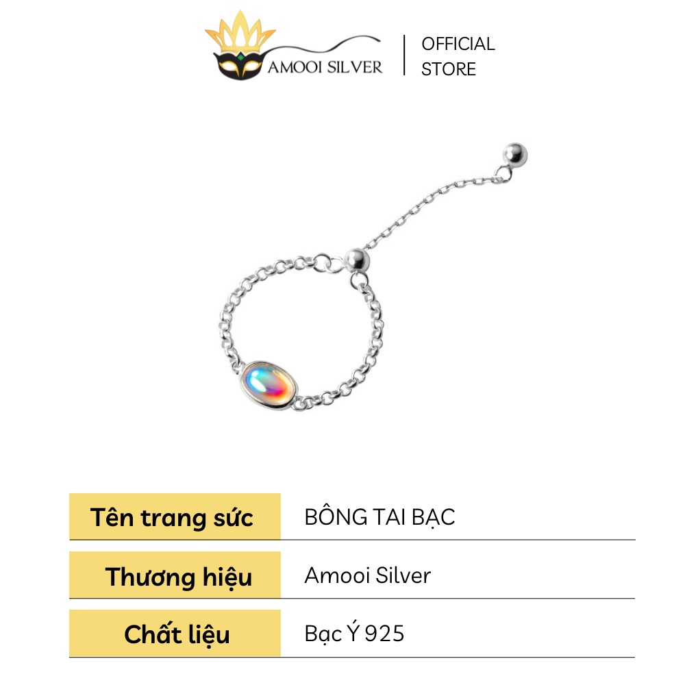 Nhẫn bạc S925 freesize opal dây rút - Amooi Silver AN97