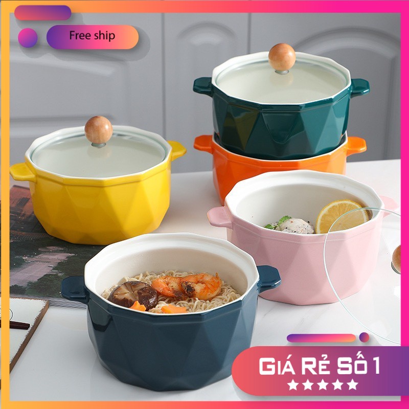 Bát Sứ Bộ Bát Đĩa Decor Bát Ăn Cơm Bộ Chén Dĩa Sứ Dễ Thương Nồi Kim Cương Cute Cao Cấp S42