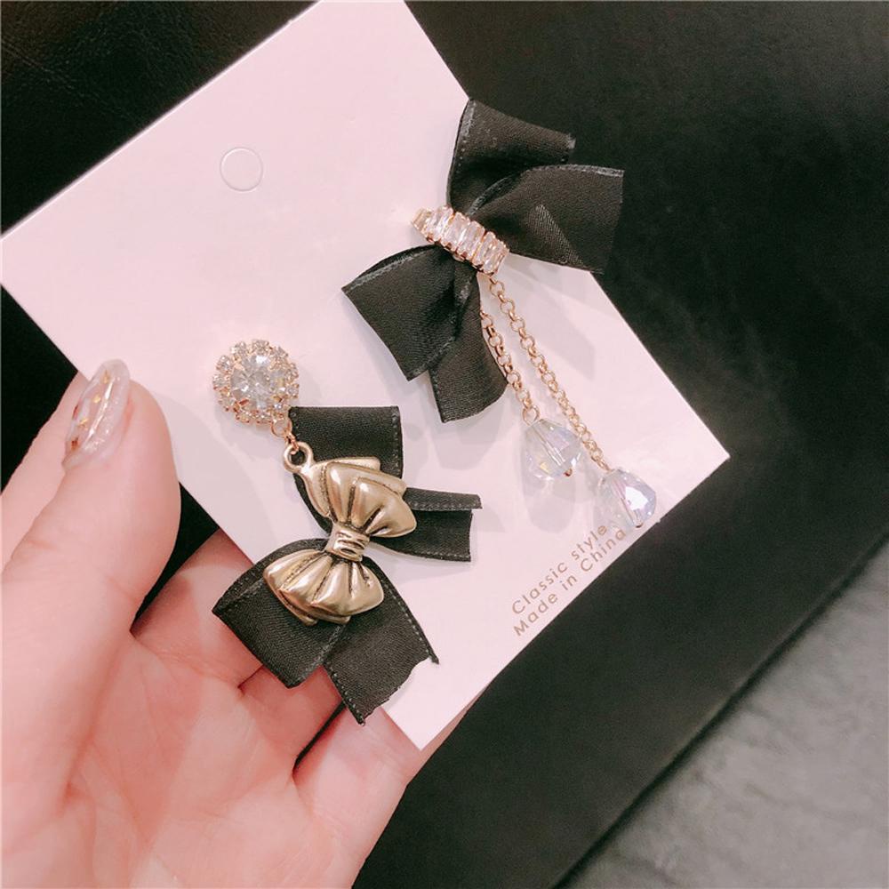 Bông Tai Đính Nơ Hình Trái Tim Bằng Nhung Thời Trang Dành Cho Nữ