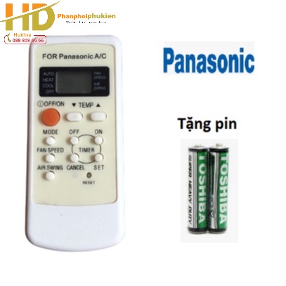 Remote máy lạnh Panasonic nút tròn 2 chiều - Điều khiển điều hòa Panasonic nút cam tròn - Remote điều hòa Panasonic 2C