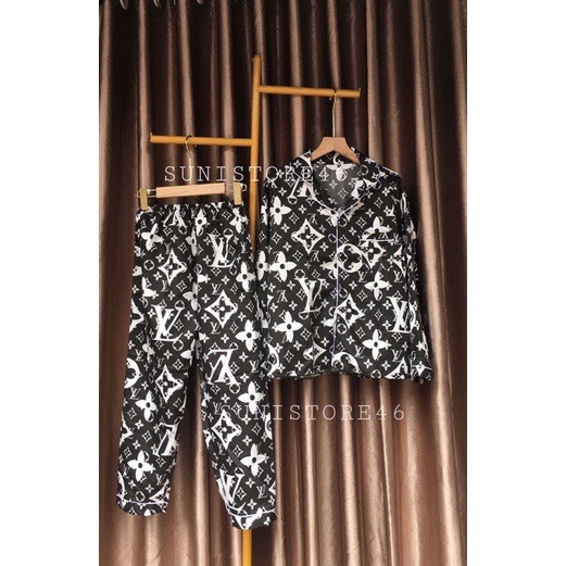 Bộ DD Đồ Ngủ Dài Tay Chất Kate Bộ Pijama Dài Tay Phù Hợp Cả Nam Và Nữ Siêu Hot FD