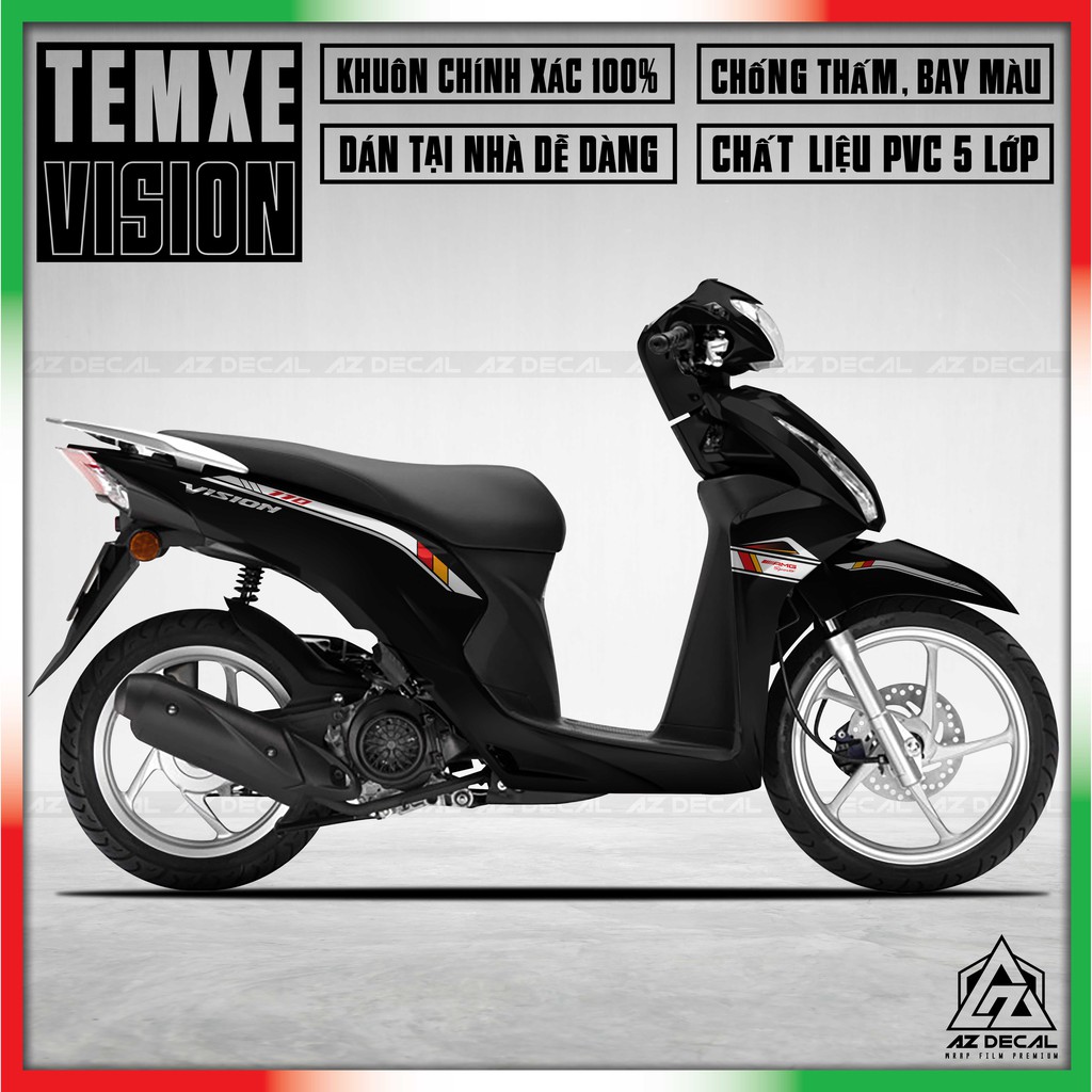 Tem Xe Vision AMG Cờ Đức | VS152007AMG | Chất Liệu Vinyl Cao Cấp Chống Thấm, Chống Bay Màu