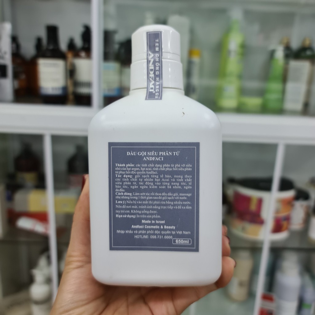 LẺ DẦU GỘI HOẶC DẦU XẢ SIÊU PHÂN TỬ ANDFACI 650ML