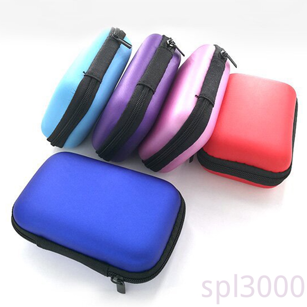 Hộp đựng tai nghe/ cáp sạc hình chữ nhật bằng nhựa EVA có khóa kéo tiện lợi