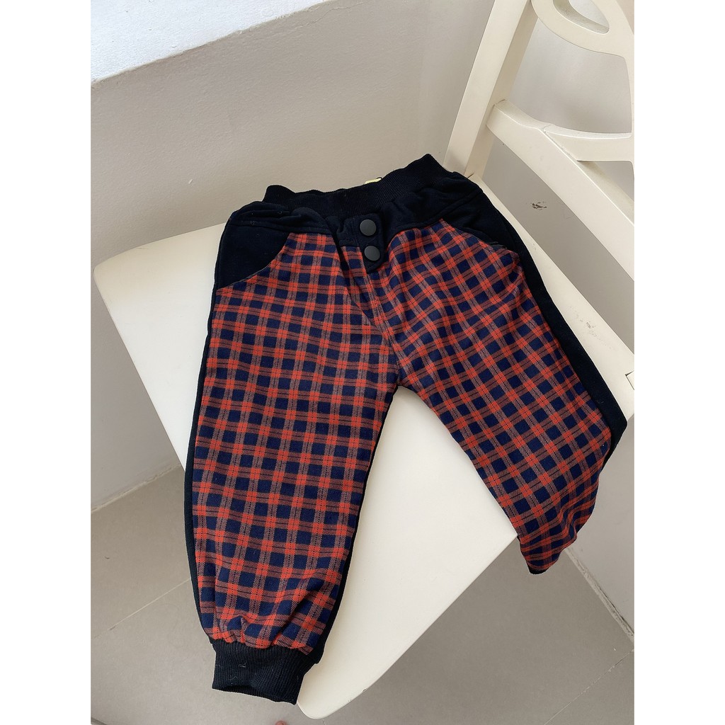 Quần dài nỉ lót len cho bé nam TQQ KIDS bo gấu siêu ấm cho bé từ 9 tháng đến 3 tuổi