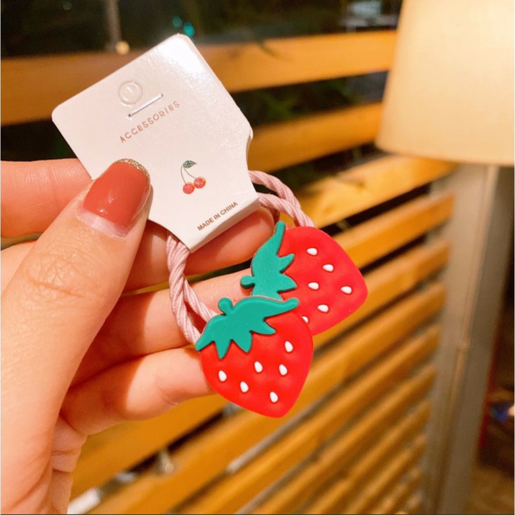 SET 2 CÁI | DÂY BUỘC TÓC HOA QUẢ TRÁI CÂY BẢN TO CHO BÉ YÊU | VIDEO THẬT | SHOP BEECOW